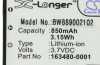 Produktbild: Akku für Honeywell Voyager 1602G u.a. 850mAh