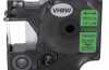 Produktbild: Schriftband-Kassette ersetzt Dymo A1933238-2 12mm, schwarz auf neon-grün