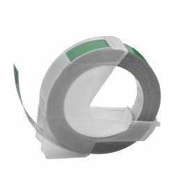 Produktbild: Prägeband-Schriftband-Kassette ersetzt Dymo 0898160 9mm, weiß auf grün