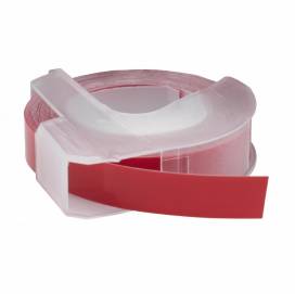 Produktbild: Prägeband-Schriftband-Kassette ersetzt Dymo 0898150 9mm, weiß auf rot