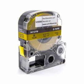 Produktbild: Schriftband-Kassette ersetzt Epson LC-4YBW, 12mm, schwarz auf gelb