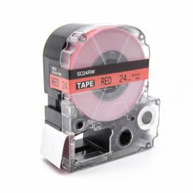 Produktbild: Schriftband-Kassette ersetzt Epson LC-6YRN, 24mm, schwarz auf rot