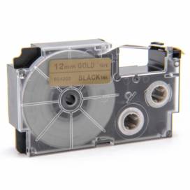 Produktbild: Schriftband-Kassette ersetzt Casio XR-12GD 12mm, schwarz auf gold