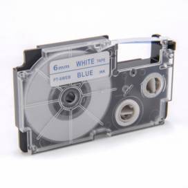 Produktbild: Schriftband-Kassette ersetzt Casio XR-6WEB 6mm, blau auf weiß