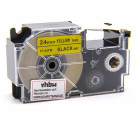 Produktbild: Schriftband-Kassette ersetzt Casio XR-24YW 24mm, schwarz auf gelb