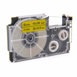 Produktbild: Schriftband-Kassette ersetzt Casio XR-6YW 6mm, schwarz auf gelb