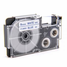 Produktbild: Schriftband-Kassette ersetzt Casio XR-9WEB, 9mm, blau auf weiß