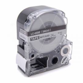 Produktbild: Schriftband-Kassette ersetzt Epson LC-6SBE, 24mm, schwarz auf silber