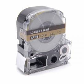 Produktbild: Schriftband-Kassette ersetzt Epson LC-6KBM, 24mm, schwarz auf gold