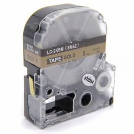 Produktbild: Schriftband-Kassette ersetzt Epson LC-2KBM 6mm, schwarz auf gold