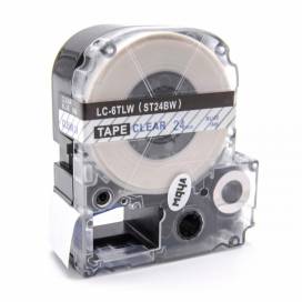 Produktbild: Schriftband-Kassette ersetzt Epson LC-6TLW, 24mm, blau auf transparent