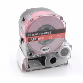 Produktbild: Schriftband-Kassette ersetzt Epson LC-7RWP, 36mm, weiß auf rot
