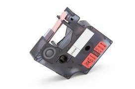 Produktbild: Industrie Vinyl-Etiketten-Kassette ersetzt Dymo 18437 9mm, schwarz auf rot