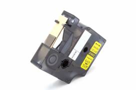 Produktbild: Industrie Vinyl-Etiketten-Kassette ersetzt Dymo 18432 12mm, schwarz auf gelb