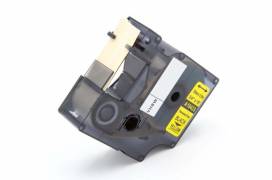 Produktbild: Industrie Vinyl-Etiketten-Kassette ersetzt Dymo 18433 19mm, schwarz auf gelb