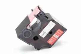 Produktbild: Industrie Vinyl-Etiketten-Kassette ersetzt Dymo 1805429 24mm, weiß auf rot