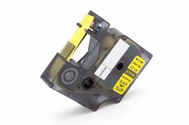 Produktbild: Schrumpfschlauch-Kassette ersetzt Dymo 18056 12mm, schwarz auf gelb