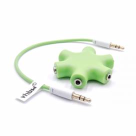 Produktbild: vhbw 5-Fach Klinkenstecker-Audio-Splitter 3,5mm grün