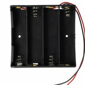 Produktbild: Batteriehalter / Akkuhalter für 4x 18650-Zellen mit Kabel