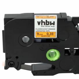 Produktbild: Schriftband-Kassette ersetzt Brother TZE-B21 9mm, schwarz auf neon-orange