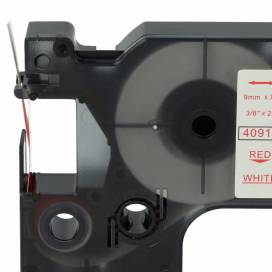 Produktbild: Schriftband-Kassette ersetzt Dymo 40915 9mm, rot auf weiß