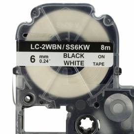 Produktbild: Schriftband-Kassette ersetzt Epson LC-2WBN 6mm, schwarz auf weiß