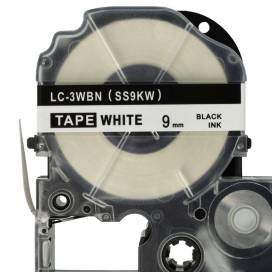 Produktbild: Schriftband-Kassette ersetzt Epson LC-3WBN, 9mm, schwarz auf weiß