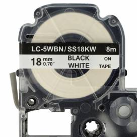 Produktbild: Schriftband-Kassette ersetzt Epson LC-5WBN, 18mm, schwarz auf weiß