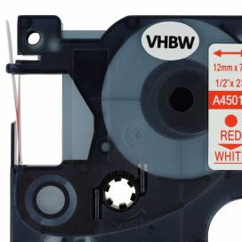 Produktbild: Schriftband-Kassette ersetzt Dymo 45015 12mm, rot auf weiß