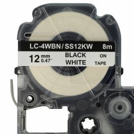 Produktbild: Schriftband-Kassette ersetzt Epson LC-4WBN, 12mm, schwarz auf weiß