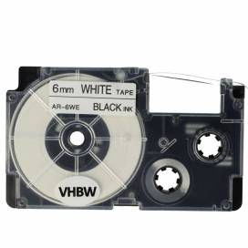 Produktbild: Schriftband-Kassette ersetzt Casio XR-6WE 6mm, schwarz auf weiß
