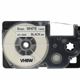 Produktbild: Schriftband-Kassette ersetzt Casio XR-9WE 9mm, schwarz auf weiß