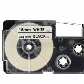 Produktbild: Schriftband-Kassette ersetzt Casio XR-18WE 18mm, schwarz auf weiß
