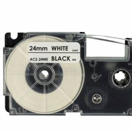 Produktbild: Schriftband-Kassette ersetzt Casio XR-24WE 24mm, schwarz auf weiß
