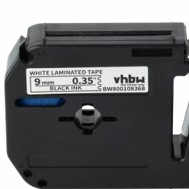 Produktbild: Schriftband-Kassette ersetzt Brother M-K221 9mm, schwarz auf weiß