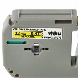 Produktbild: Schriftband-Kassette ersetzt Brother M-K631 12mm, schwarz auf gelb