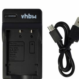 Produktbild: vhbw micro USB-Akku-Ladegerät passend für Fuji NP-40, 60, 95, 120 u.a.