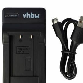 Produktbild: vhbw micro USB-Akku-Ladegerät passend für Casio NP-70 u.a.