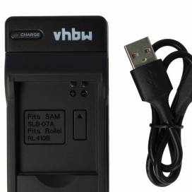 Produktbild: vhbw micro USB-Akku-Ladegerät passend für Samsung SLB-07a, Rollei RL410B
