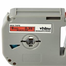 Produktbild: Schriftband-Kassette ersetzt Brother M-K421 9mm, schwarz auf rot