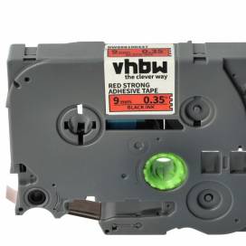 Produktbild: Schriftband-Kassette ersetzt Brother TZE-S421 9mm, schwarz auf rot