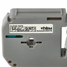 Produktbild: Schriftband-Kassette ersetzt Brother M-K131 12mm, schwarz auf farblos