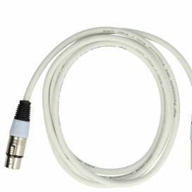 Produktbild: DMX-Kabel XLR Stecker auf XLR Buchse, 3-polig, PVC, weiß