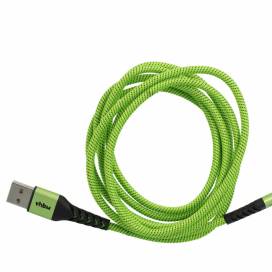 Produktbild: 2in1 Datenkabel USB 2.0 auf Lightning, Nylon, 1,80m, grün-schwarz