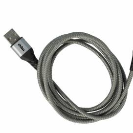 Produktbild: 2in1 Datenkabel USB 2.0 auf Lightning, Nylon, 1,80m, grau