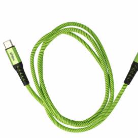 Produktbild: vhbw 2in1 Datenkabel USB Typ C auf Lightning, Nylon, 1m, grün-schwarz