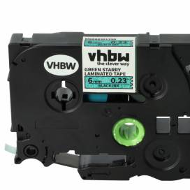Produktbild: Schriftband-Kassette Brother TZE-711L1, 6mm, schwarz auf grün (glitter)