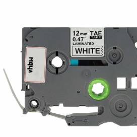 Produktbild: Schriftbandkassette ersetzt Brother TZE-231S 12mm, schwarz auf weiß, laminiert, 4m lang