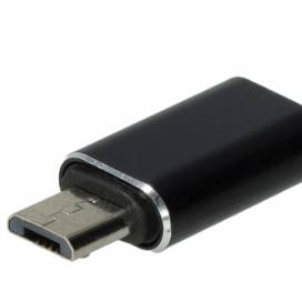 Produktbild: Adapter für USB type C (weiblich) auf Micro USB (männlich), schwarz, Ladeadapter