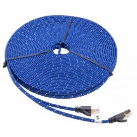 Produktbild: Ethernet Kabel Cat7, flach, 10 Gigabit, RJ45 Stecker, blau, 20m